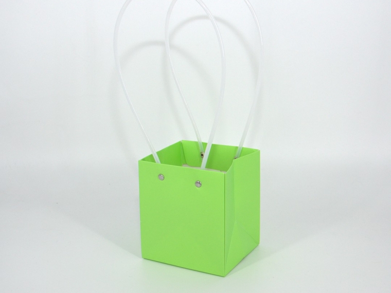 Пакет подарочный "Нежный" квадратный, 11,5х11,5х13 см св.зеленый, 10 штук/упак