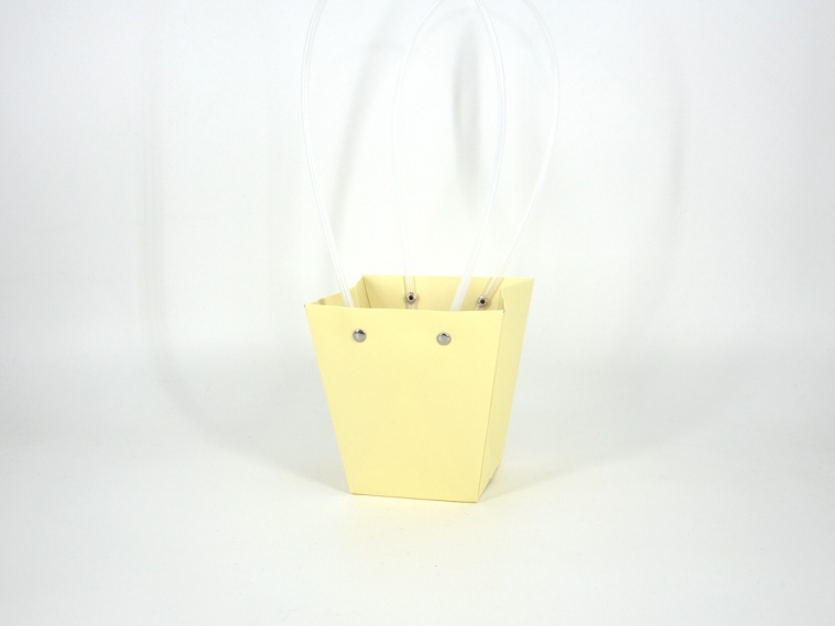 Пакет подарочный "Нежный" маленький, 8х12х12,5 см кремовый, 10 штук/упак