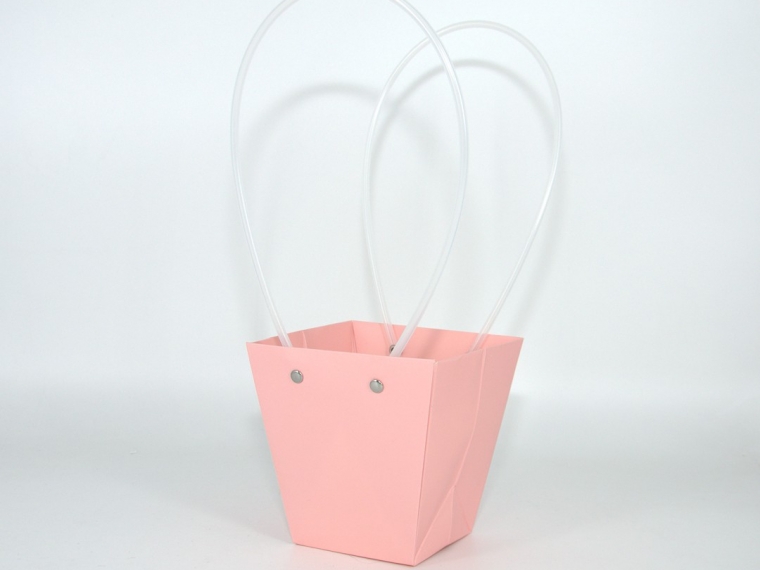 Пакет подарочный "Нежный" маленький, 8х12х12,5 см св.розовый, 10 штук/упак