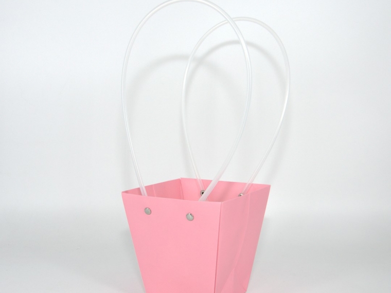 Пакет подарочный "Нежный" маленький, 8х12х12,5 см розовый, 10 штук/упак