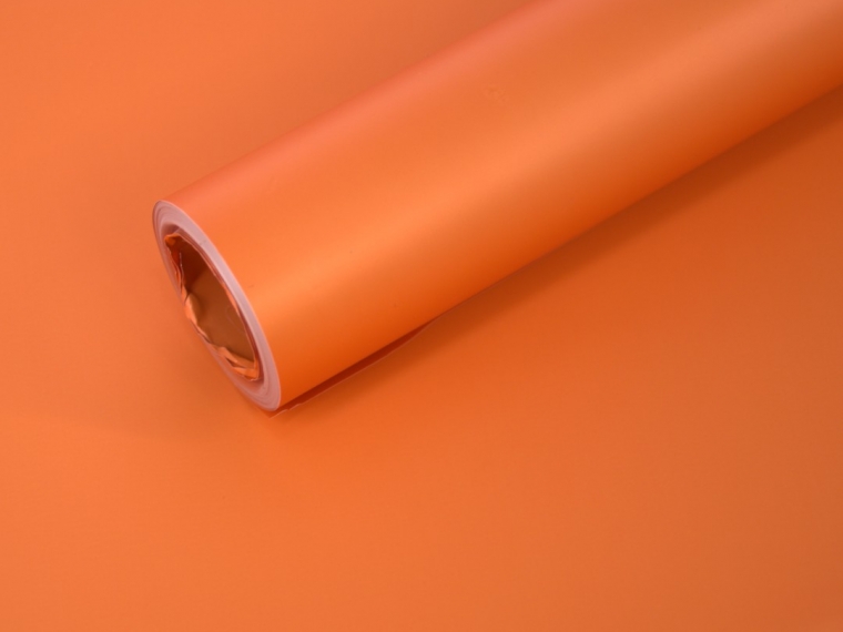 Пленка "Монако" оранжевый, 58см х 10м, 65мкр, флористическая, упак.материал