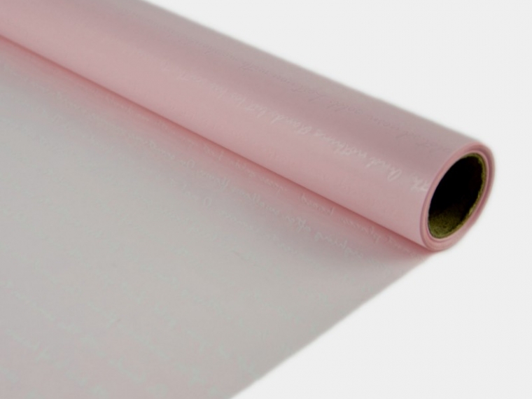 Упак. материал пленка "Послание", 58 х 10м, светло-розовый, 58 мкр, флористическая