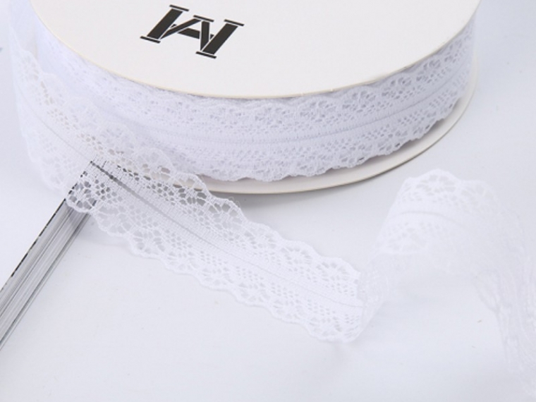 Лента  "Тонкое кружево" 2, белый, 30мм х 50ярд, 