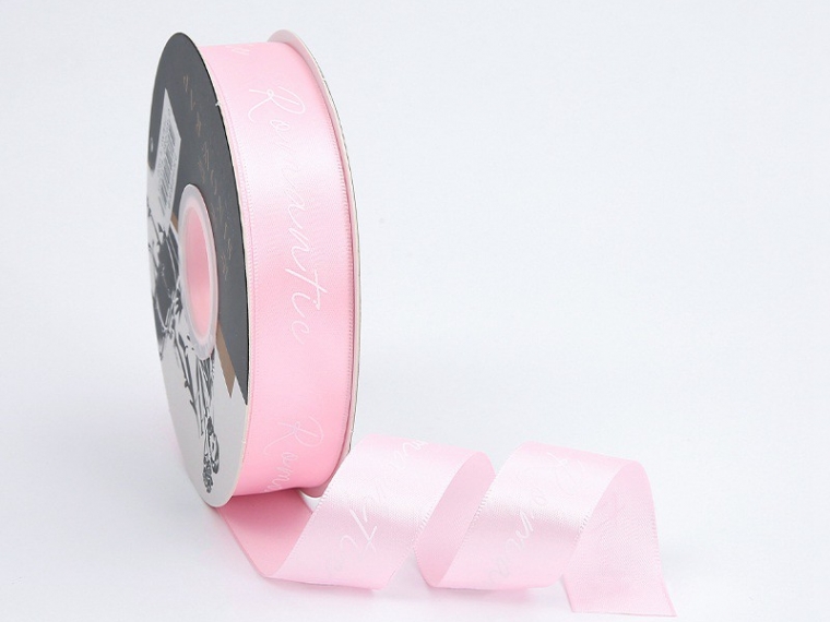 Лента  "Романтик", розовый, 25мм х35ярд