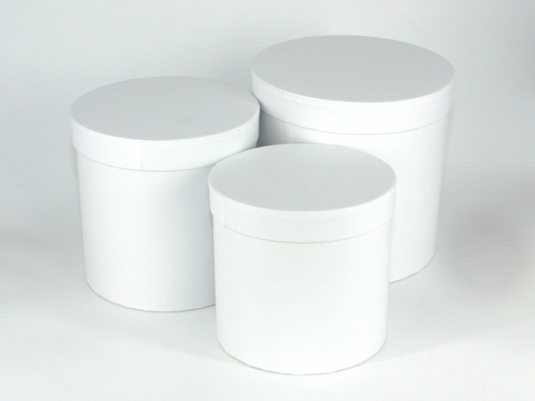 Набор коробок с крышкой 19,5х19см, 17,5х17см, 15,5х15, 3шт., белый