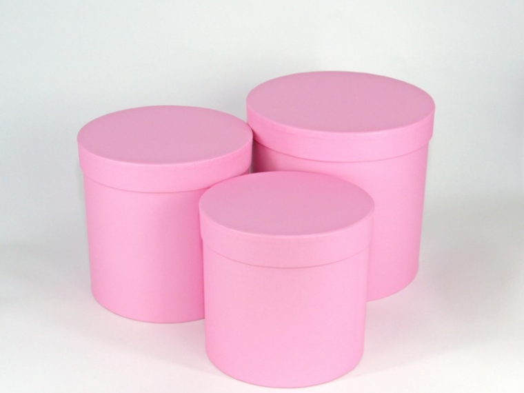 Набор коробок с крышкой 19,5х19см, 17,5х17см, 15,5х15, 3шт., розово-лиловый