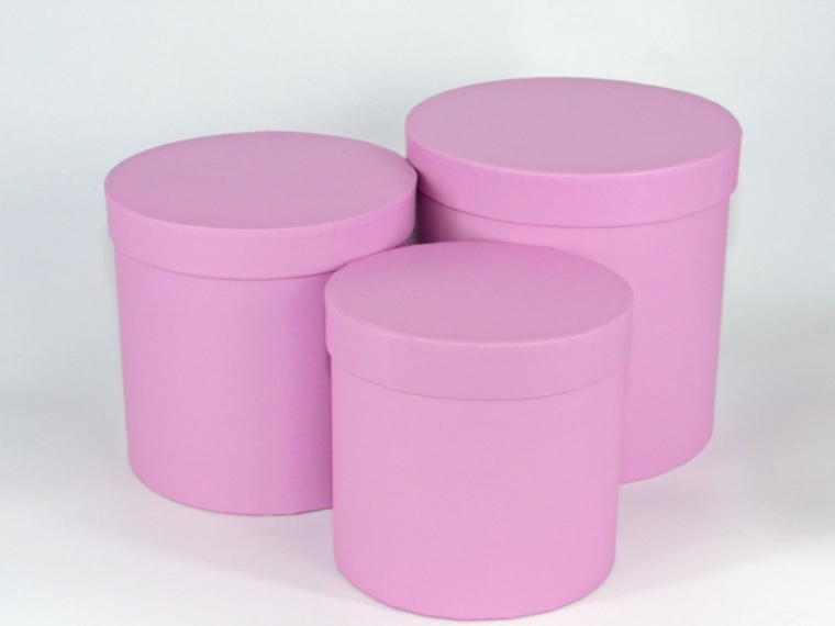 Набор коробок с крышкой 19,5х19см, 17,5х17см, 15,5х15, 3шт., розово-сиреневый