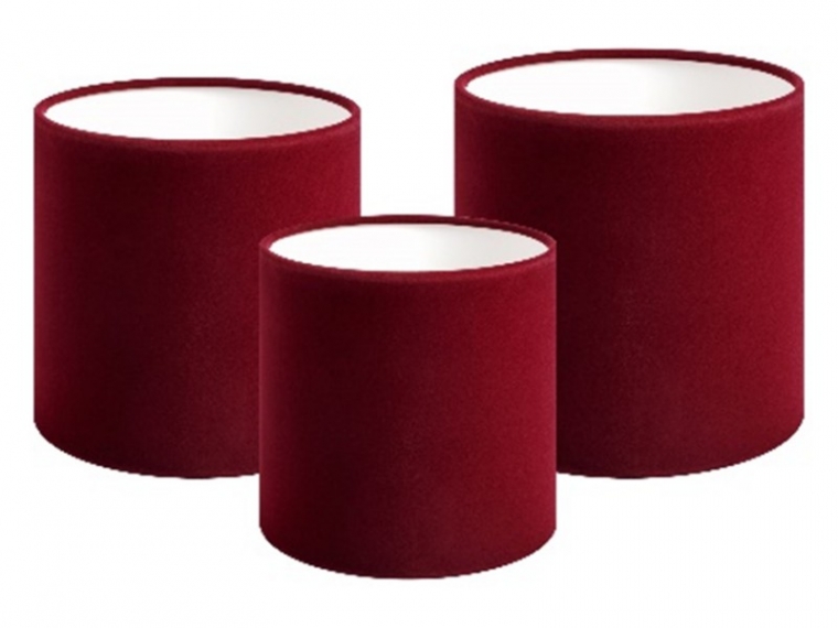 Набор бархатных коробок без крышки, цв. бордо,  3в1  (14/16/21 см),