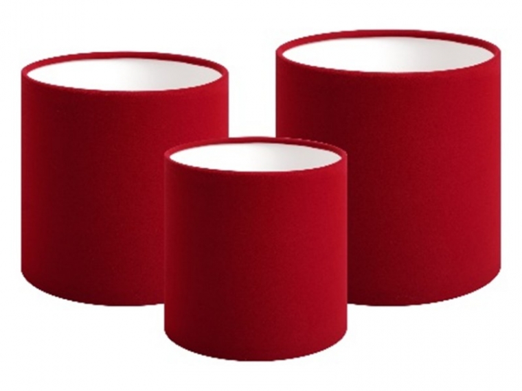 Набор бархатных коробок без крышки, цв. красный,  3в1  (14/16/21 см),