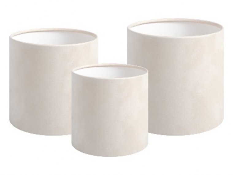 Набор бархатных коробок без крышки, цв. кремовый,  3в1  (14/16/21 см),
