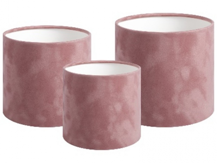 Набор бархатных коробок без крышки, цв. розовый нюд,  3в1  (14/16/21 см),