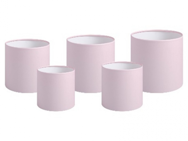 Набор коробок без крышки, цв. розовый, 5в1  (12/14/16/18/20 см)