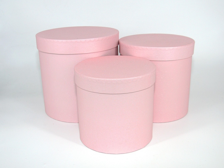 Набор коробок W3138 3шт, розовый, L19,5х19см, M17,5х17см, S15,5х15см