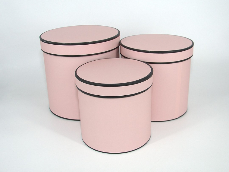 Набор коробок W3184 3шт, розовый, L19,5х19см, M17,5х17см, S15,5х15см