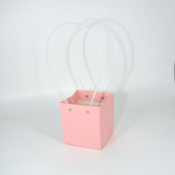 Пакет подарочный "Нежный" квадратный, 11,5х11,5х13 см св.розовый, 10 штук/упак в компании Декорпак