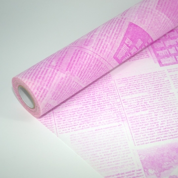 Фетр "Рисунок Газета" 50 см х 20 м/рул, цвет ярко-розовый в компании Декорпак