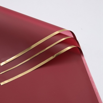 Пленка матовая с золотой каймой, бордовый,  58смх58см, 20 листов/упак. в компании Декорпак