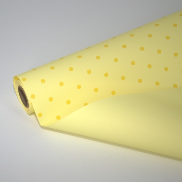 Упак. материал "Цветные горошины", пастельно-желтый, 58смх10м, флористическая пленка 65мкр в компании Декорпак