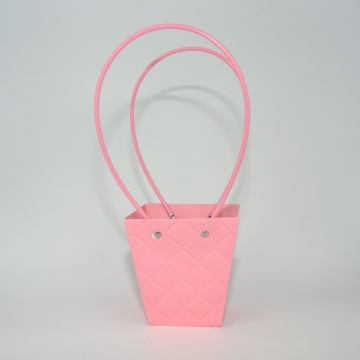 Пакет подарочный "Ромбики" маленький, 8х12х12,5 см розовый., 10 штук/упак в компании Декорпак