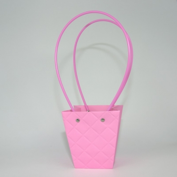 Пакет подарочный "Ромбики" маленький, 8х12х12,5 см ярко-розовый., 10 штук/упак в компании Декорпак