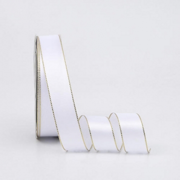 Лента  "Золотая кайма", белый, 25мм х 40ярд. в компании Декорпак