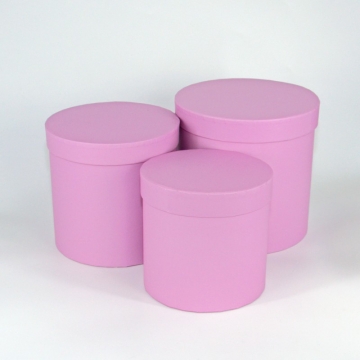 Набор коробок с крышкой 19,5х19см, 17,5х17см, 15,5х15, 3шт., розово-сиреневый в компании Декорпак