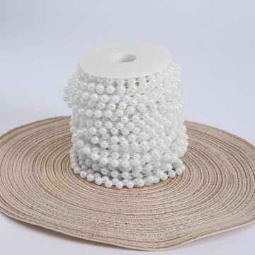 Жемчужная нить на катушке, 6 мм * 23 м., белый в компании Декорпак