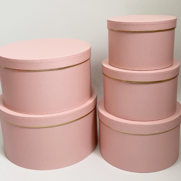 Набор коробок А3970 1:30x16см, 2:27x15см, 3:24x14см, 4:21x13см, 5:18x12см, 5шт, розовый в компании Декорпак